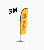 Drapeau publicitaire Total de 3 mètres