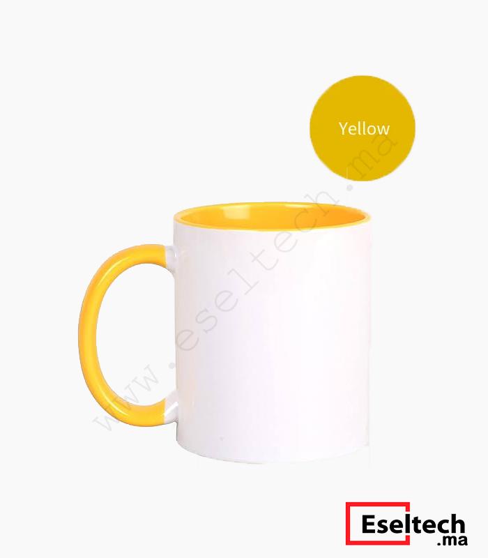 77 Mug sublimation intérieur jaune