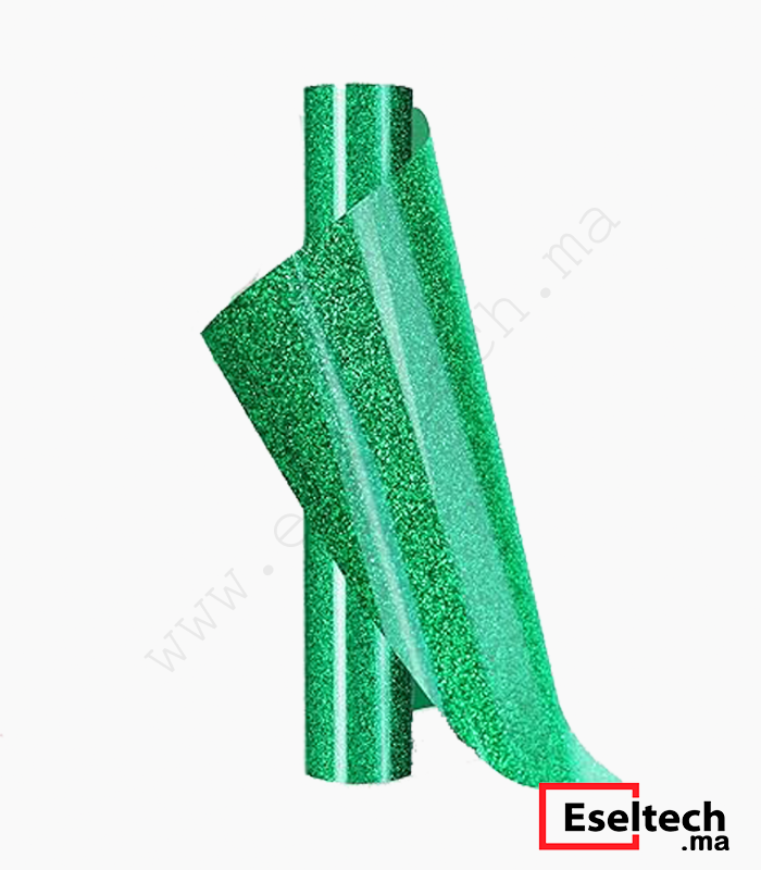 1 Flex découpe glitter textile vert