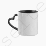 Mug sublimation intérieur noir cercle et Poignée cœur