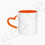 Mug sublimation Poignée cœur et intérieur Orange cercle