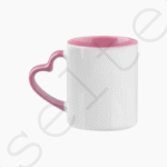 Mug sublimation Poignée cœur et intérieur Rose cercle