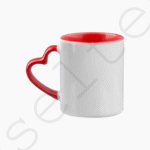 Mug sublimation Poignée cœur et intérieur Noir cercle