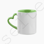 Mug sublimation Poignée cœur et intérieur Noir cercle