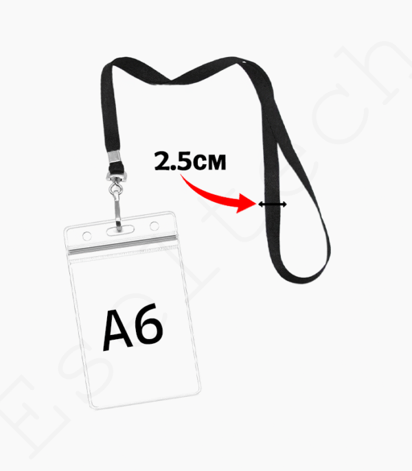 Portes Badges Plastiques A6 & Cordons 2,5 CM