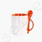 Mugs Sublimation Bicolor Orange Avec Cuillère Intégrée