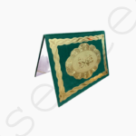 Porte-Attestation Vert A4 avec Marquage Doré en Arabe